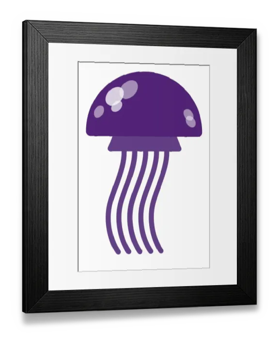 Framed Print : Digital illustration of purple jellyfish Framed Print : Digital illustration of purple jellyfish