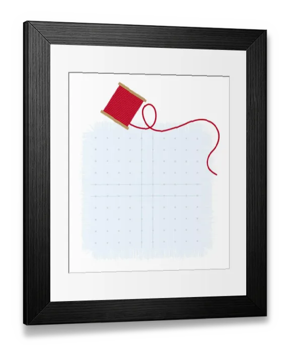 Framed Print : Digital illustration of reel of hread and dressmakers pattern Framed Print : Digital illustration of reel of hread and dressmakers pattern