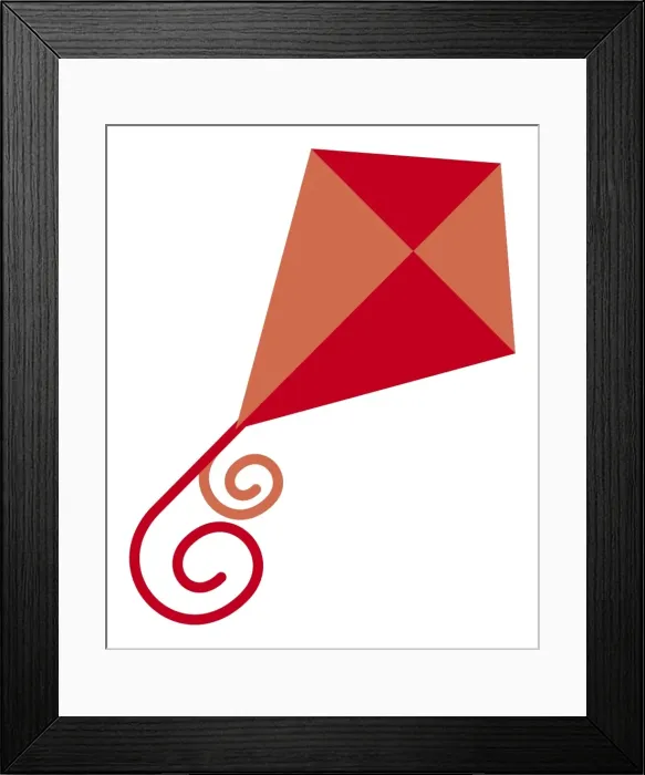 Framed Print : Digital illustration of red and pink kite Framed Print : Digital illustration of red and pink kite