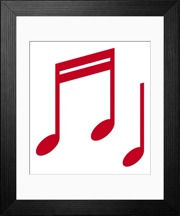 Framed Print : Digital illustration of red musical notes Framed Print : Digital illustration of red musical notes