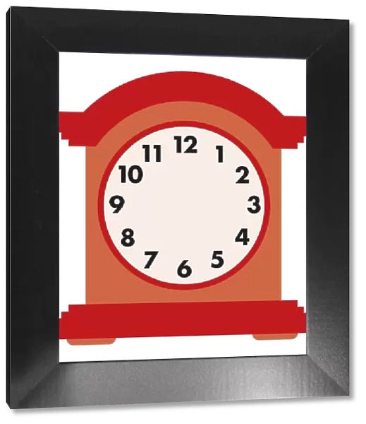 Digital illustration representing carriage clock face without minute and hour hands