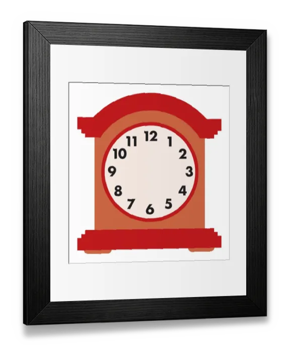 Framed Print : Digital illustration representing carriage clock face without minute and hour hands Framed Print : Digital illustration representing carriage clock face without minute and hour hands