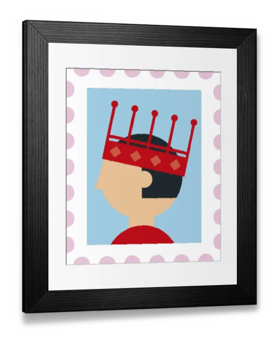 Framed Print : Digital illustration representing portrait of king wearing a crown