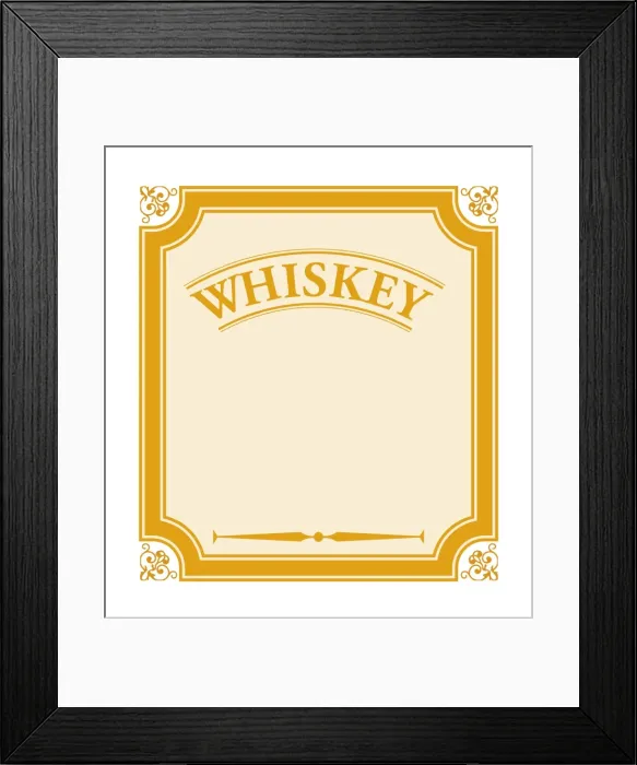 Framed Print : Digital illustration of whiskey label Framed Print : Digital illustration of whiskey label