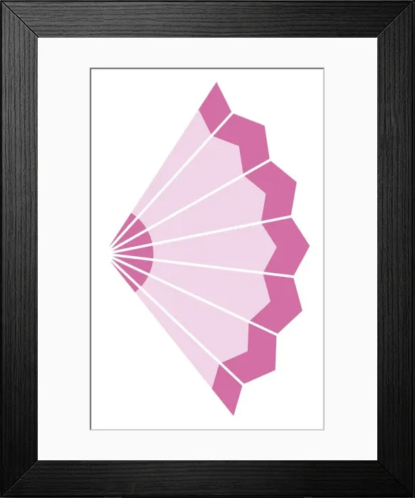 Framed Print : Digital illustration of pink fan Framed Print : Digital illustration of pink fan