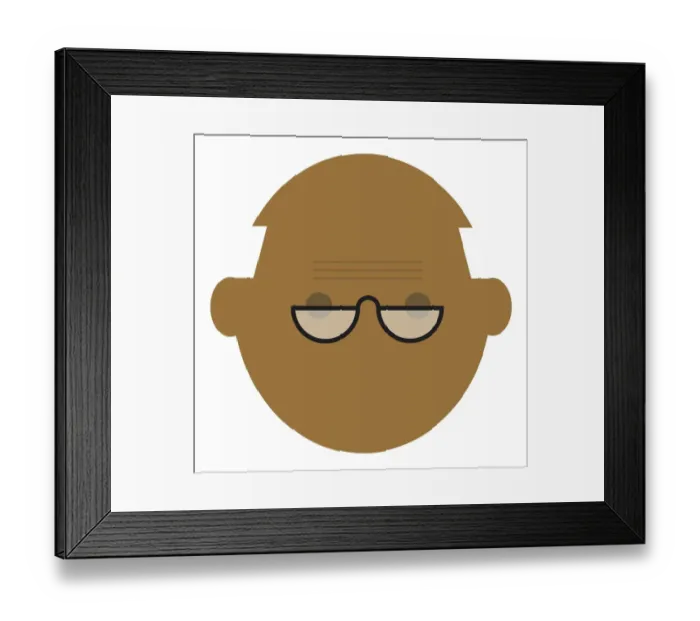Framed Print : Digital illustration representing completely bald elderly man wearing bifocal spectacles Framed Print : Digital illustration representing completely bald elderly man wearing bifocal spectacles