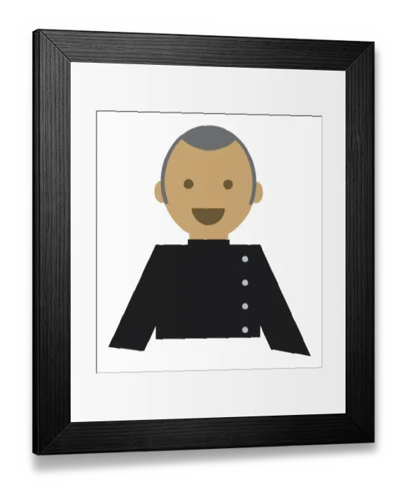 Framed Print : Digital illustration representing man wearing black uniform Framed Print : Digital illustration representing man wearing black uniform