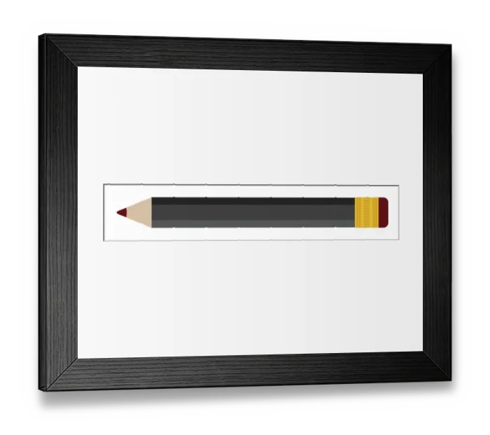 Framed Print : Digital illustration of brown graphite pencil with eraser Framed Print : Digital illustration of brown graphite pencil with eraser
