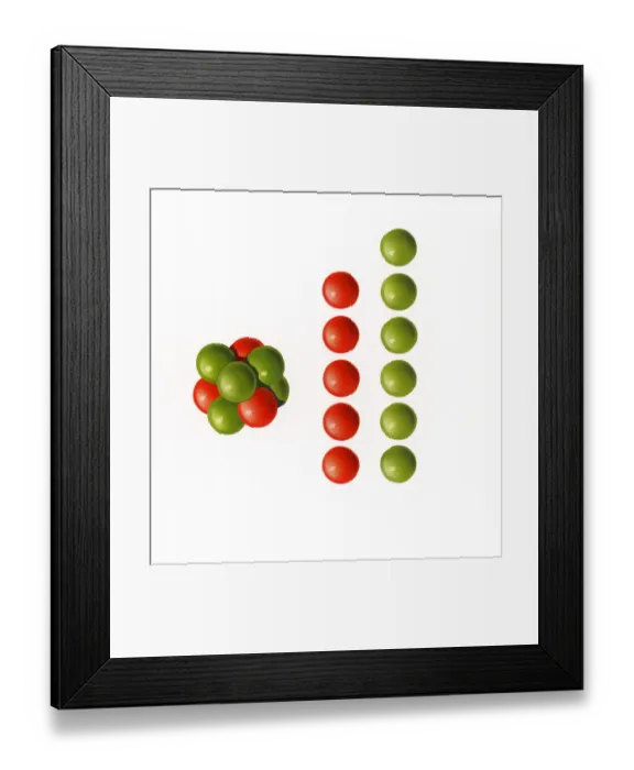 Framed Print : Illustration showing relative atomic mass of nucleus of boron-11 containing five protons and six neutrons Framed Print : Illustration showing relative atomic mass of nucleus of boron-11 containing five protons and six neutrons