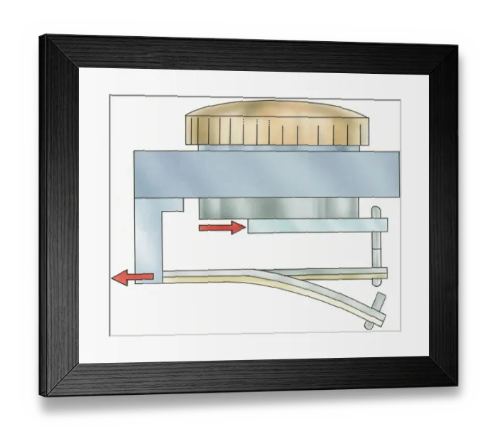 Framed Print : Illustration of radiator thermostat