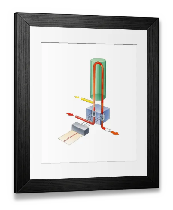 Framed Print : Illustration of gas chromatography