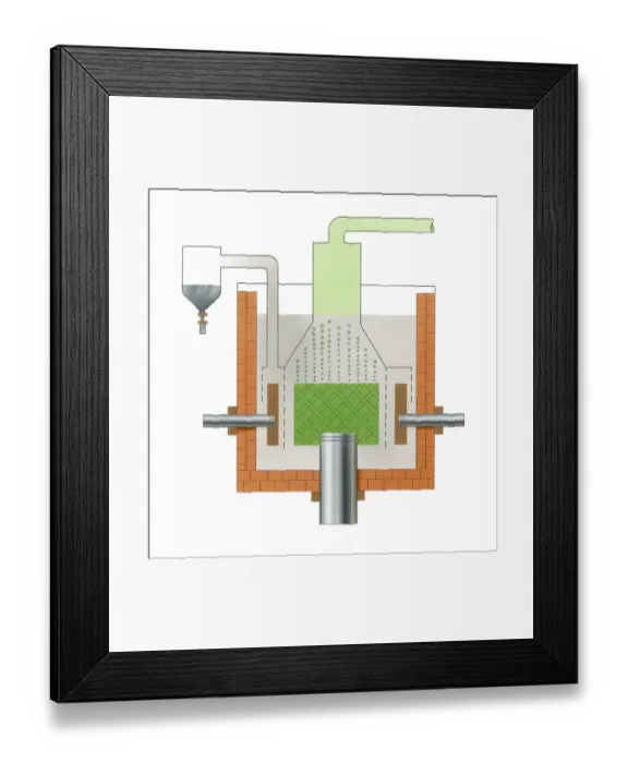 Framed Print : Illustration of Downs Process, showing the industrial-scale extraction of sodium metal achieved by electrolysis of molten sodium chloride Framed Print : Illustration of Downs Process, showing the industrial-scale extraction of sodium metal achieved by electrolysis of molten sodium chloride