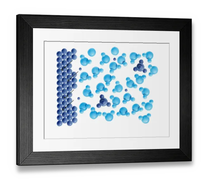 Framed Print : Illustration of zinc atoms in electrode dissolving in acid, losing electrons to form cations