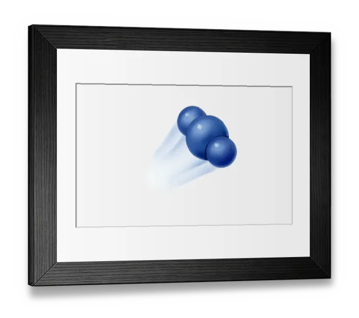 Framed Print : Illustration of process of chemical reaction