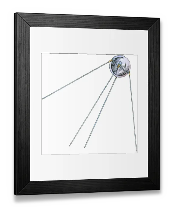 Framed Print : Illustration of Sputnik 1 Framed Print : Illustration of Sputnik 1