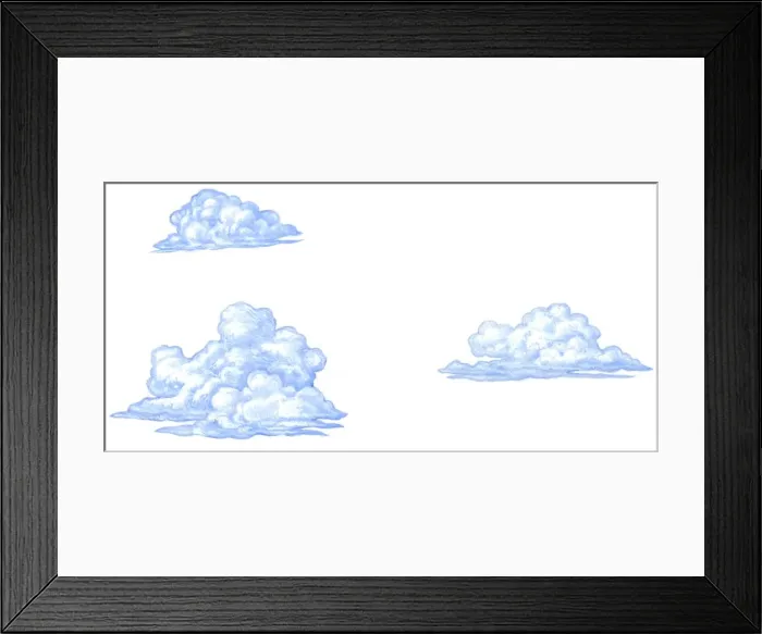 Framed Print : Illustration of three types of cumulus clouds Framed Print : Illustration of three types of cumulus clouds