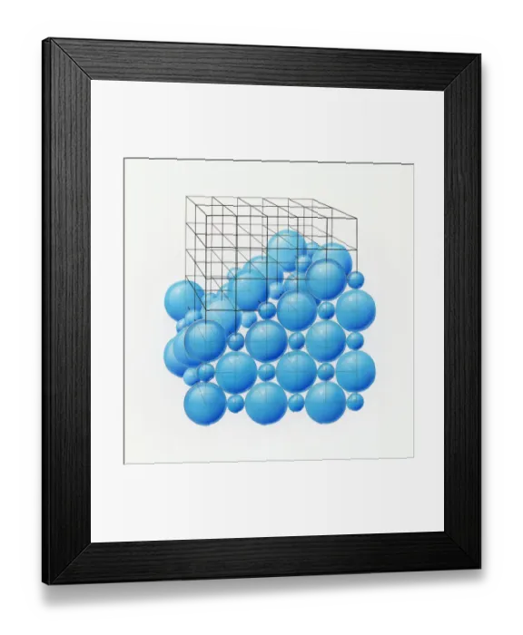 Framed Print : Illustration of macromolecule of sodium chloride (salt) Framed Print : Illustration of macromolecule of sodium chloride (salt)