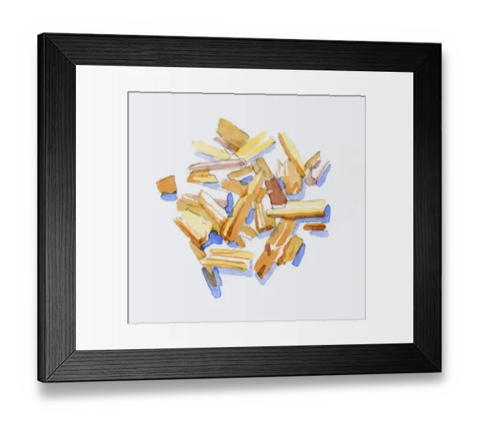 Framed Print : Illustration of Santalum (Sandalwood), wood chips Framed Print : Illustration of Santalum (Sandalwood), wood chips