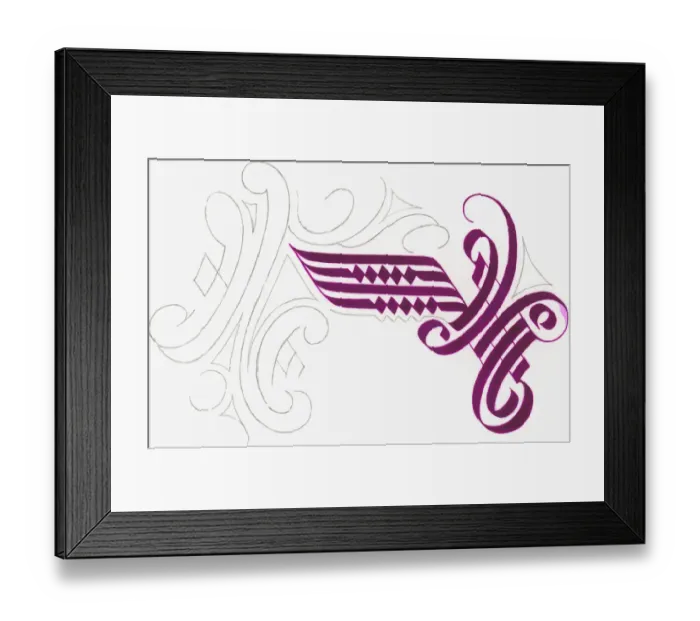 Framed Print : Illustration of incomplete cadel flourishing, a decorative extension to ascending or descending strokes, showing how the letter is drafted in pencil before applying ink Framed Print : Illustration of incomplete cadel flourishing, a decorative extension to ascending or descending strokes, showing how the letter is drafted in pencil before applying ink