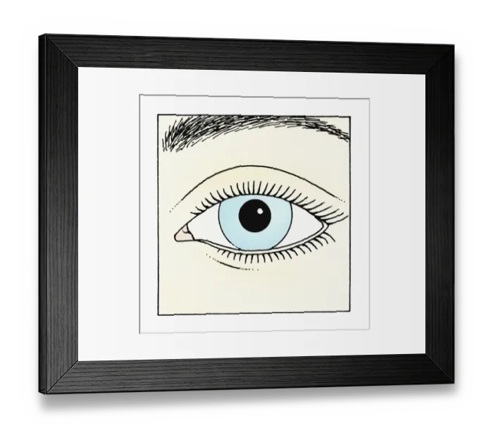 Framed Print : Illustration of human eye with blue iris and black pupil Framed Print : Illustration of human eye with blue iris and black pupil