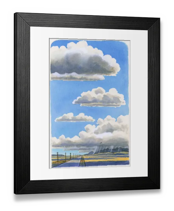 Framed Print : Illustration of storm clouds building up in mid-afternoon from cumulus clouds coming together Framed Print : Illustration of storm clouds building up in mid-afternoon from cumulus clouds coming together