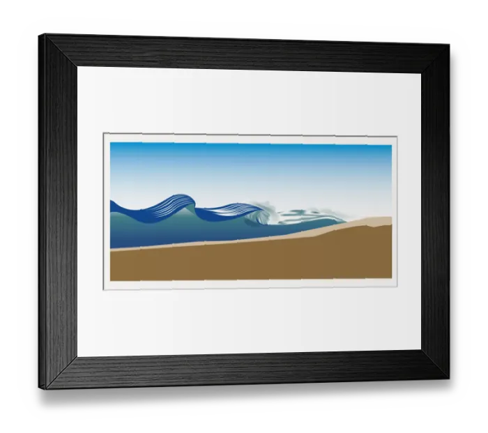 Framed Print : Digitally generated illustration of wave breaking onto sloping ocean floor Framed Print : Digitally generated illustration of wave breaking onto sloping ocean floor