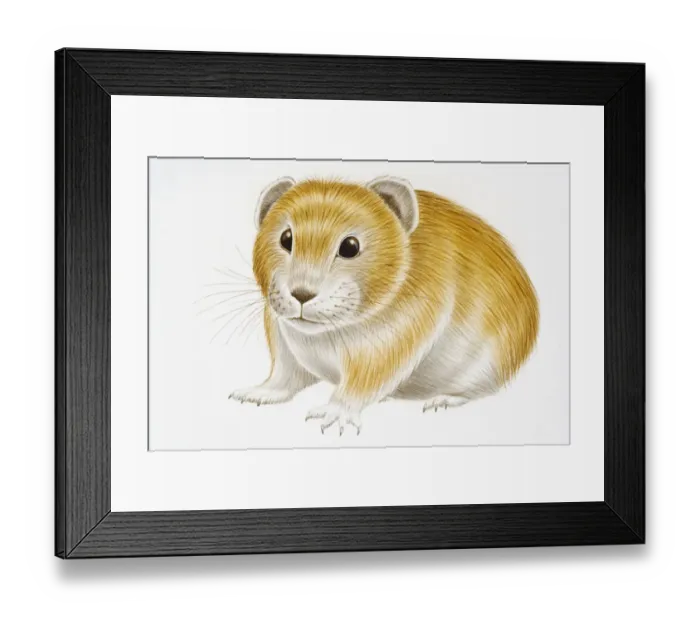 Framed Print : Digital illustration of Pika (Ochotona hyperborea), small chinchilla-like animal related to the rabbit but with small ears Framed Print : Digital illustration of Pika (Ochotona hyperborea), small chinchilla-like animal related to the rabbit but with small ears