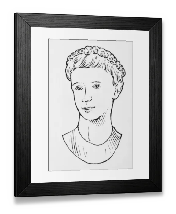 Framed Print : Black and white portrait of Roman Emperor Augustus as a young man Framed Print : Black and white portrait of Roman Emperor Augustus as a young man