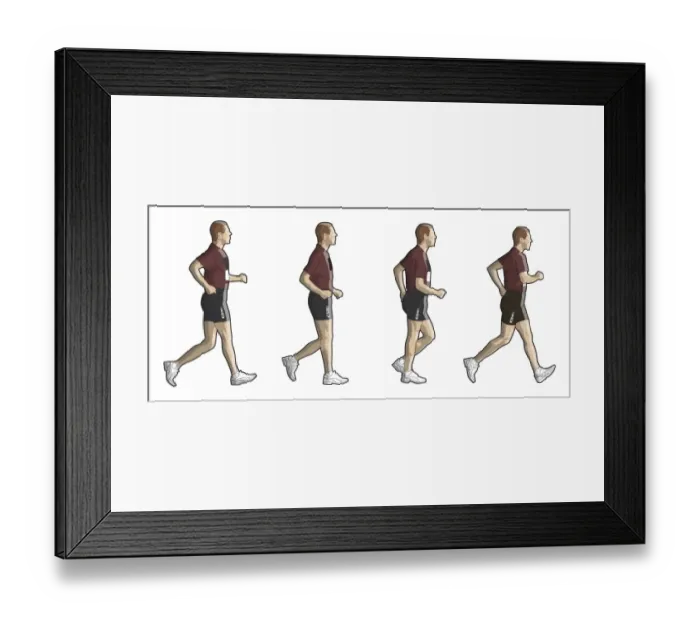 Framed Print : Four stages of person race walking Framed Print : Four stages of person race walking