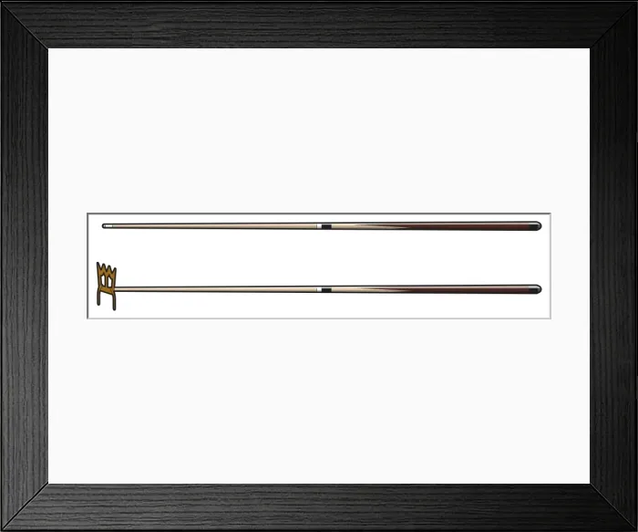 Framed Print : Two cues and a cue rest Framed Print : Two cues and a cue rest