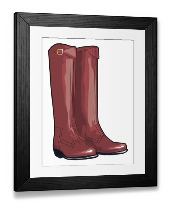 Framed Print : Red riding boots Framed Print : Red riding boots
