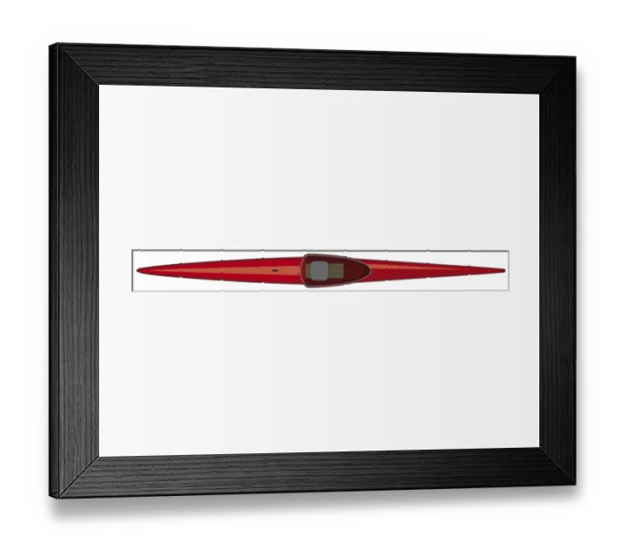 Framed Print : Flat-water kayak, view from above Framed Print : Flat-water kayak, view from above