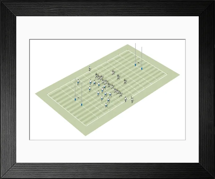 Framed Print : Players on rugby pitch Framed Print : Players on rugby pitch
