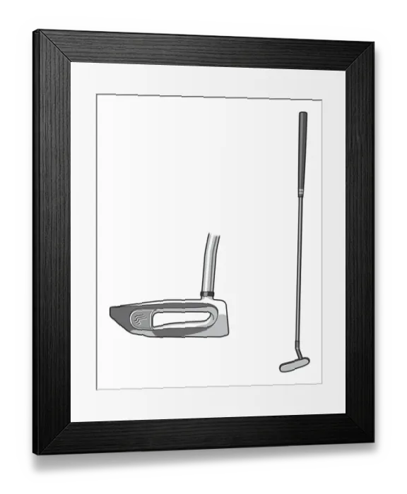 Framed Print : Putter, full length and clubhead Framed Print : Putter, full length and clubhead