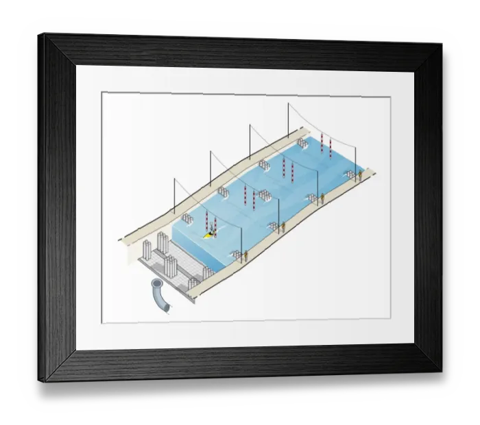 Framed Print : Canoeing slalom course Framed Print : Canoeing slalom course