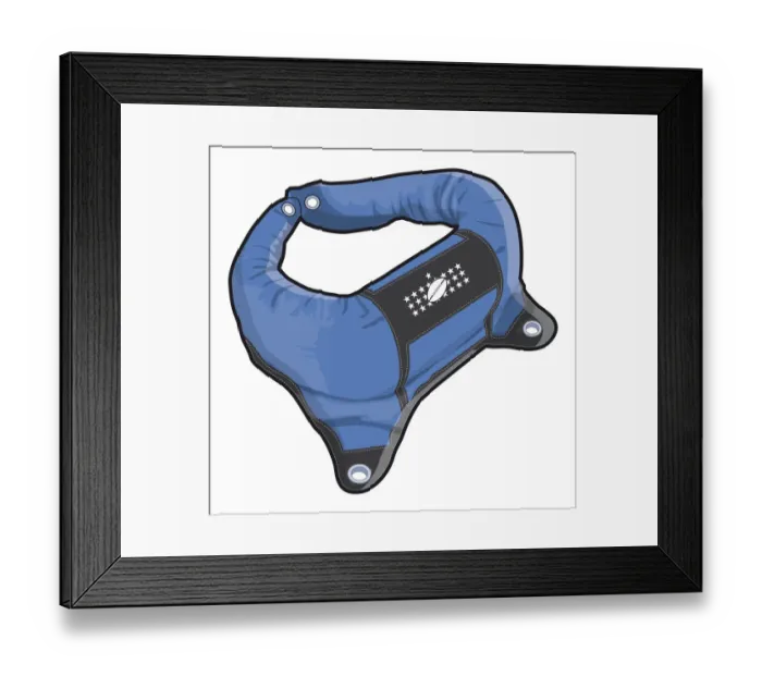 Framed Print : Protective padded neck roll for use in American Football Framed Print : Protective padded neck roll for use in American Football