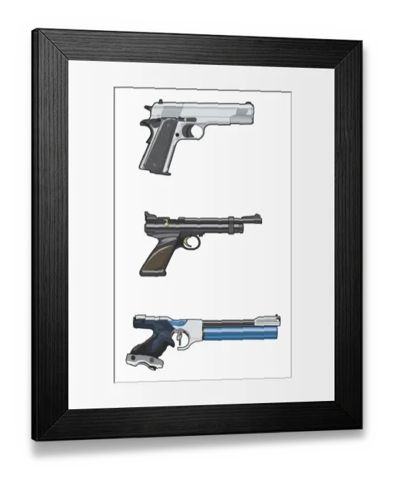 Framed Print : Three pistols Framed Print : Three pistols