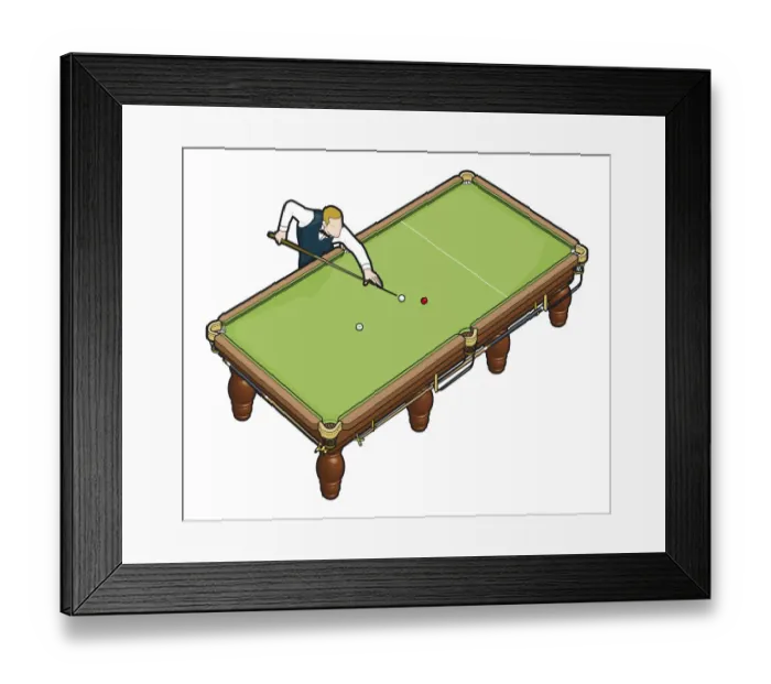 Framed Print : Snooker player holding cue, pointing at cue ball Framed Print : Snooker player holding cue, pointing at cue ball
