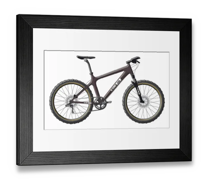 Framed Print : Purple mountain bike Framed Print : Purple mountain bike