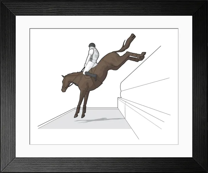 Framed Print : Eventing rider in mid air