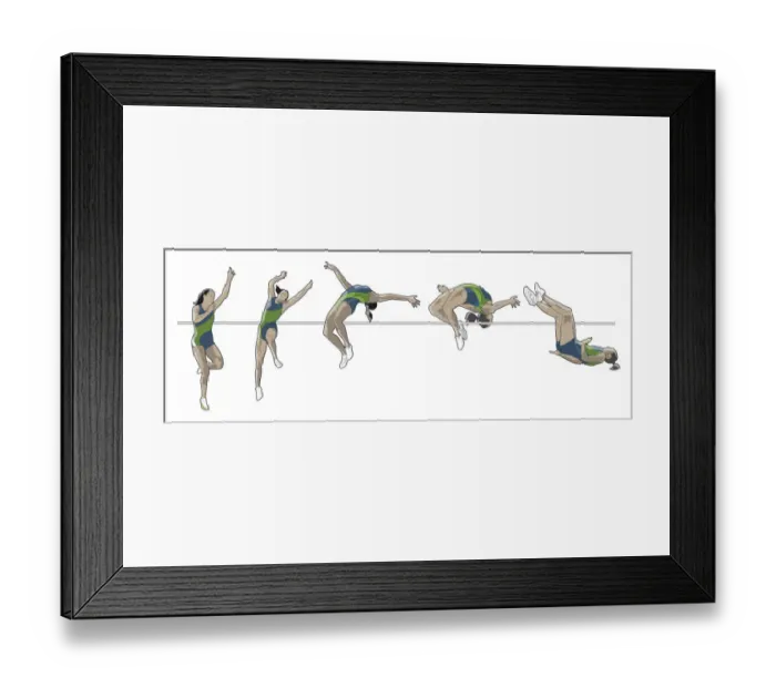 Framed Print : Different stages of athelete performing Fosbury Flop Framed Print : Different stages of athelete performing Fosbury Flop