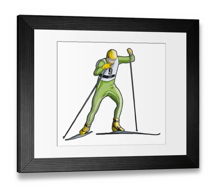 Framed Print : Cross-country skier, front view Framed Print : Cross-country skier, front view