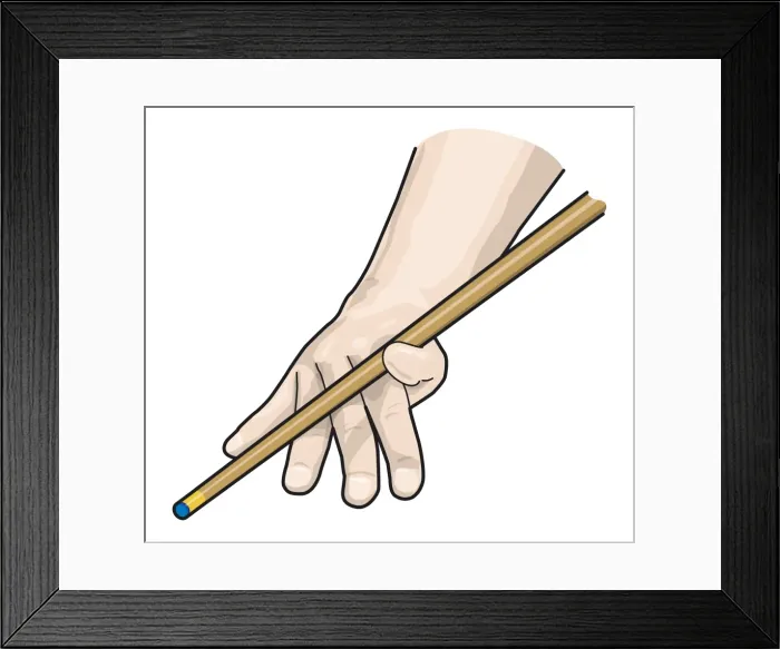 Framed Print : Hand holding snooker cue, open bridge Framed Print : Hand holding snooker cue, open bridge
