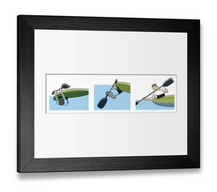 Framed Print : Three stages of kayaker performing eskimo roll Framed Print : Three stages of kayaker performing eskimo roll