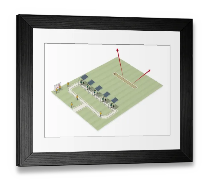 Framed Print : Shotgun shooting, trap field Framed Print : Shotgun shooting, trap field