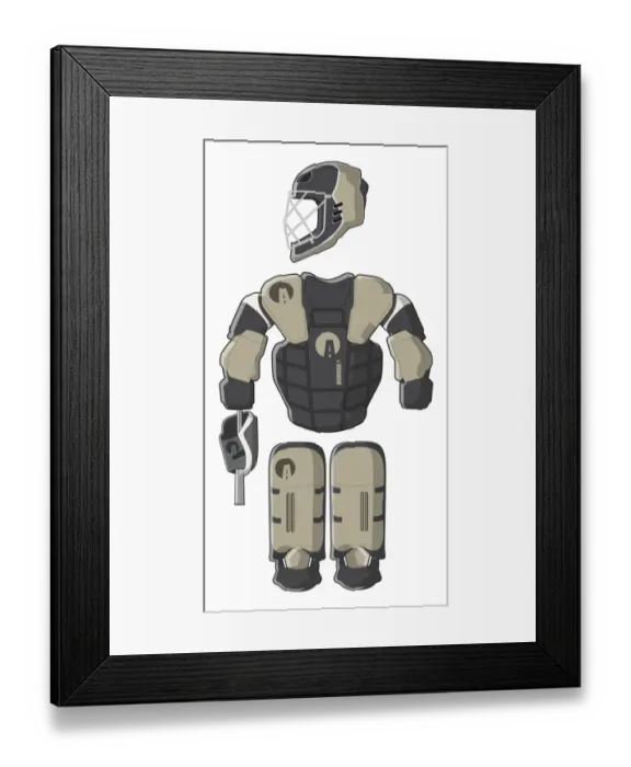 Framed Print : Field hockey goalkeeping gear Framed Print : Field hockey goalkeeping gear