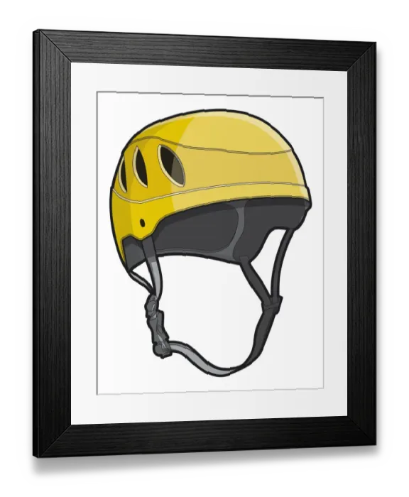 Framed Print : Yellow sports helmet Framed Print : Yellow sports helmet
