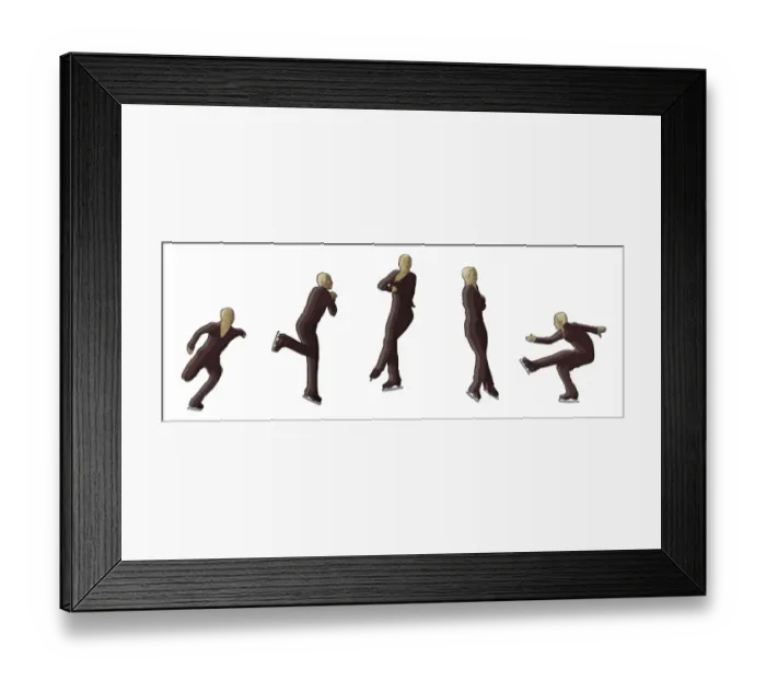 Framed Print : Five stages of figure skater performing axel jump Framed Print : Five stages of figure skater performing axel jump