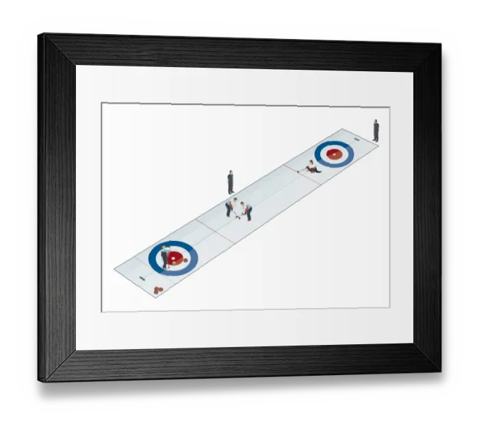 Framed Print : Curling players and targets Framed Print : Curling players and targets