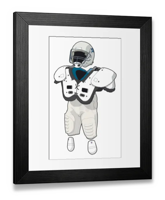 Framed Print : American football gear